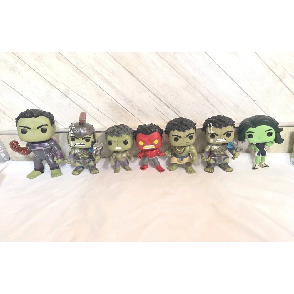 Incredible Hulk Big Funko Pop Lot Of 7 She Hulk Red Hulk Avengers Loose No Box